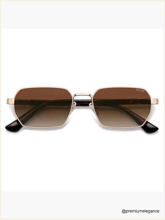 Retro Rectangle Polarized Sunglasses for Men Women 90s Square Shades main image 5